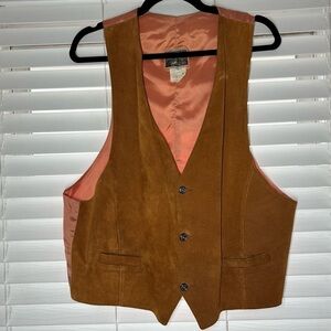 New Zealand Outback Vest Mens Large Vintage Leather Western Cowboy Party Country